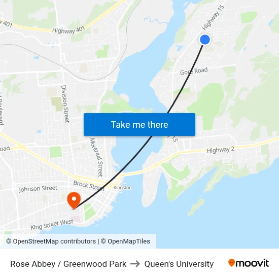 Rose Abbey / Greenwood Park to Queen's University map