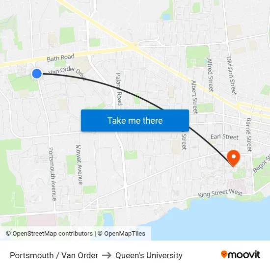 Portsmouth / Van Order to Queen's University map