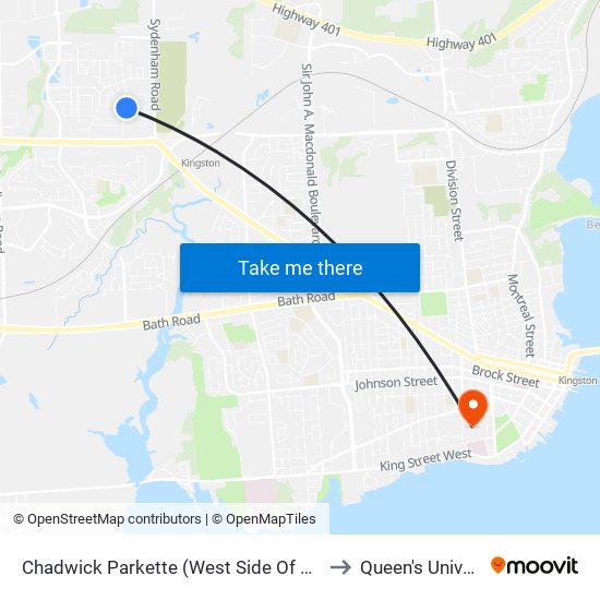 Chadwick Parkette (West Side Of Andersen) to Queen's University map