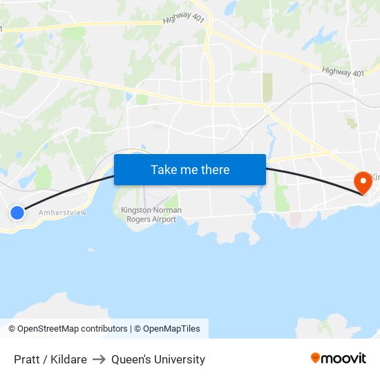 Kildare Avenue (East Side Of Pratt) to Queen's University map