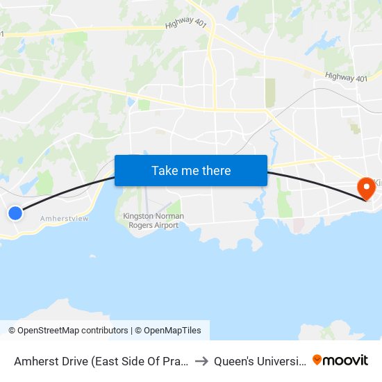 Amherst Drive (East Side Of Pratt) to Queen's University map