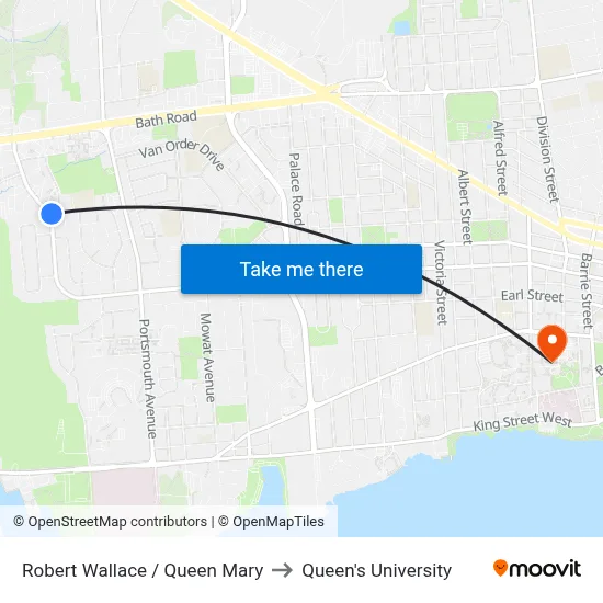 Robert Wallace / Queen Mary to Queen's University map