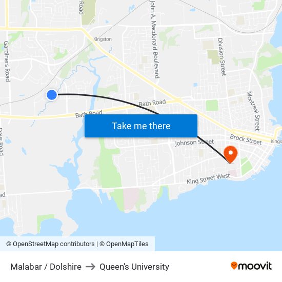 Dolshire Street (North Side Of Malabar) to Queen's University map