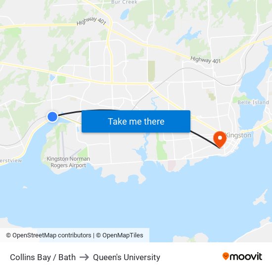 Bath Road (West Side Of Collins Bay) to Queen's University map