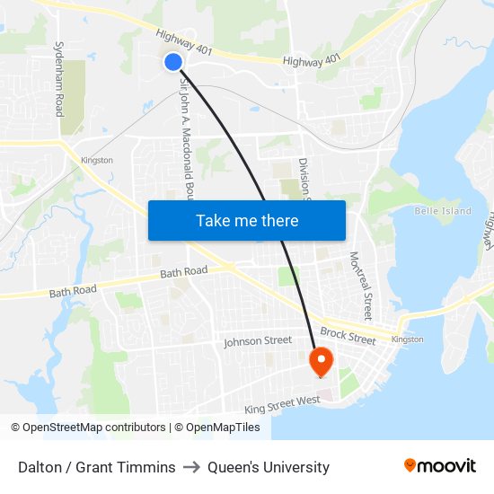 Grant Timmins Drive (North Side Of Dalton) to Queen's University map