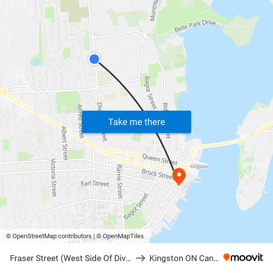 Division / Fraser to Kingston ON Canada map