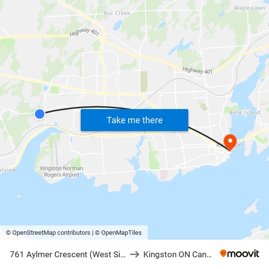 761 Aylmer Crescent (West Side) to Kingston ON Canada map