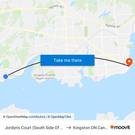 Jordyn's Court (South Side Of Kidd) to Kingston ON Canada map