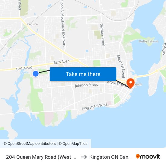 204 Queen Mary Road (West Side) to Kingston ON Canada map