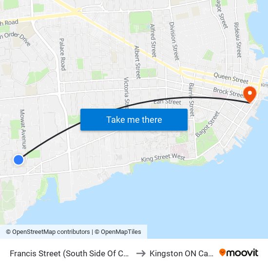 Churchill / Francis to Kingston ON Canada map