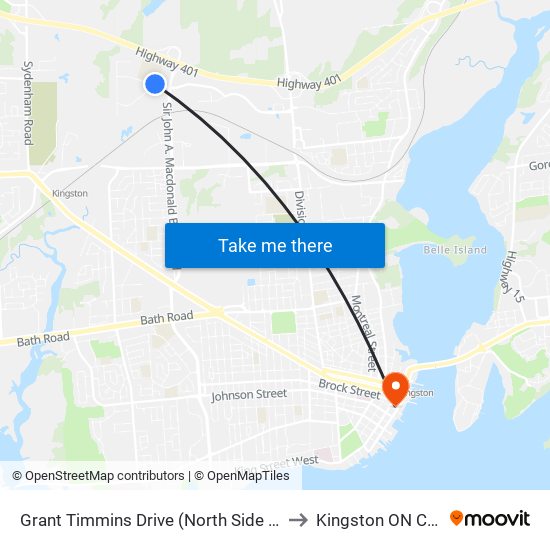 Grant Timmins Drive (North Side Of Dalton) to Kingston ON Canada map