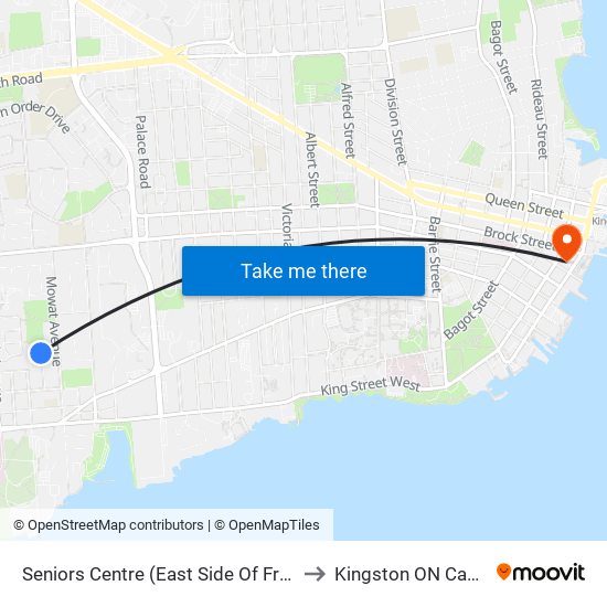 Seniors Centre (East Side Of Francis) to Kingston ON Canada map