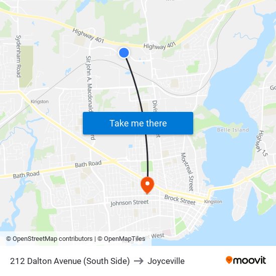 212 Dalton Av. to Joyceville map