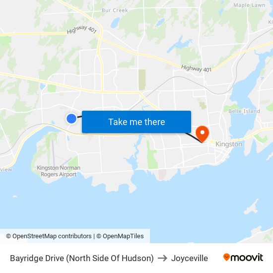 Bayridge Drive (North Side Of Hudson) to Joyceville map