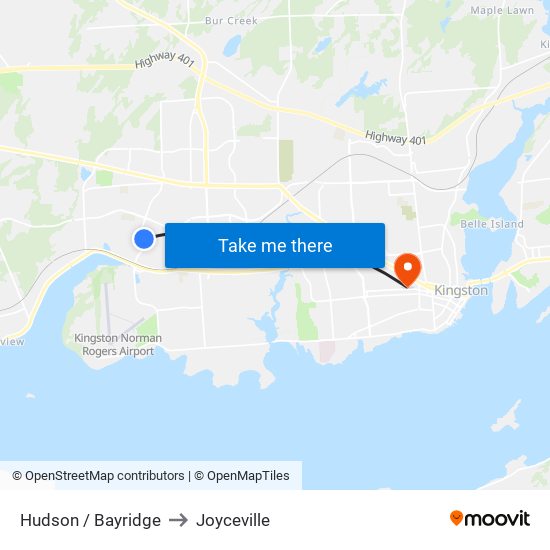 Bayridge Drive (North Side Of Hudson) to Joyceville map