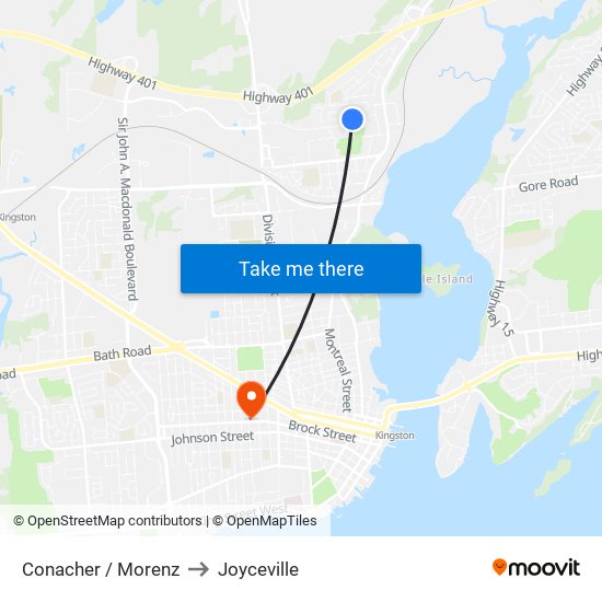 Conacher / Morenz to Joyceville map