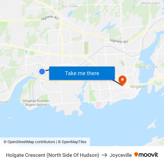 Holgate Crescent (North Side Of Hudson) to Joyceville map