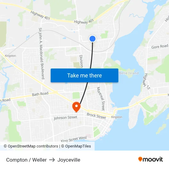 Compton / Weller to Joyceville map