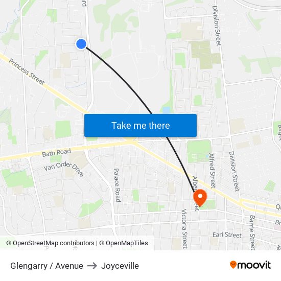 Glengarry / Avenue to Joyceville map