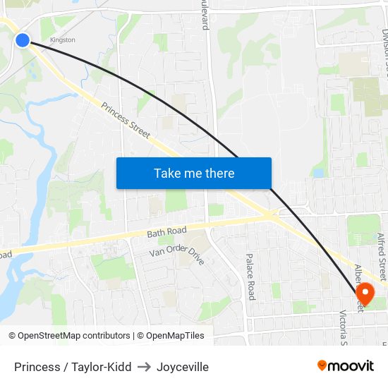 Princess / Taylor-Kidd to Joyceville map