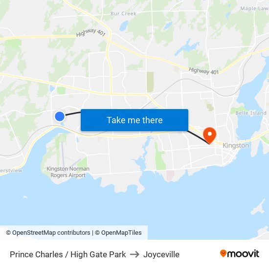 Prince Charles / High Gate Park to Joyceville map