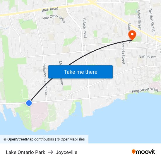 Lake Ontario Park to Joyceville map