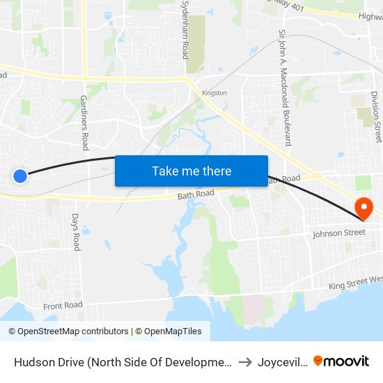 Hudson Drive (North Side Of Development) to Joyceville map