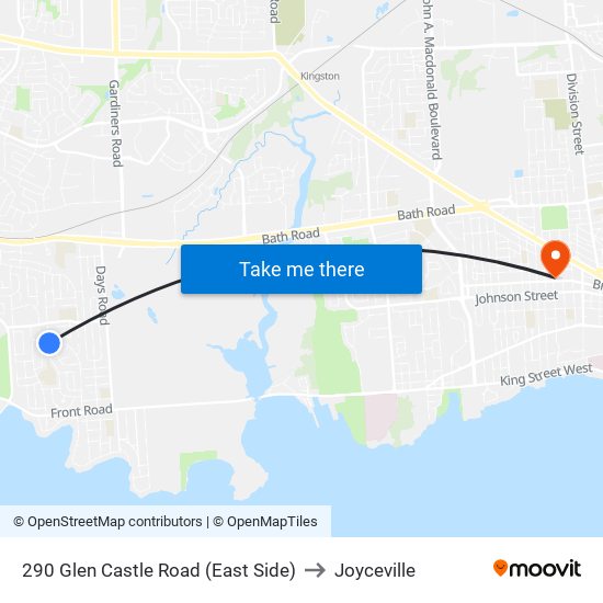 290 Glen Castle Road (East Side) to Joyceville map