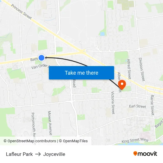 Lafleur Park to Joyceville map