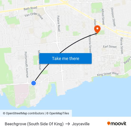 Beechgrove (South Side Of King) to Joyceville map