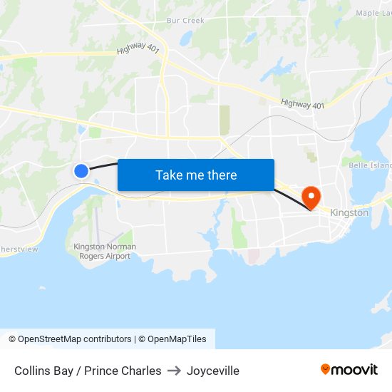 Prince Charles Drive (East Side Of Collins Bay) to Joyceville map