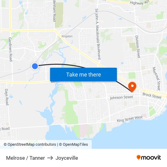 Tanner Drive (East Side Of Melrose) to Joyceville map