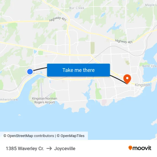 1385 Waverley Cr. to Joyceville map