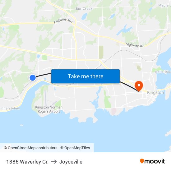 1386 Waverley Cr. to Joyceville map