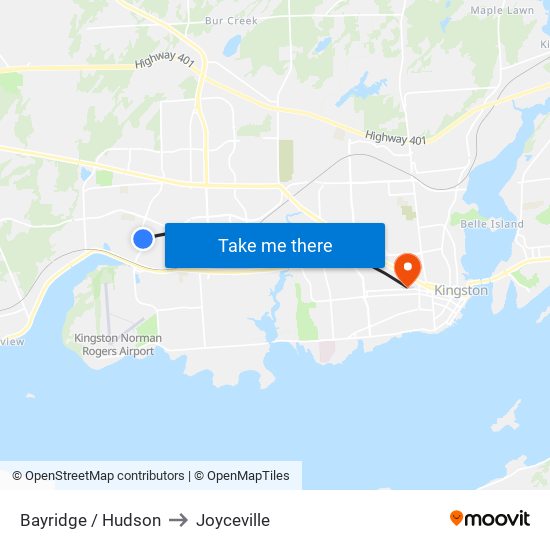 Hudson Drive (East Side Of Bayridge) to Joyceville map