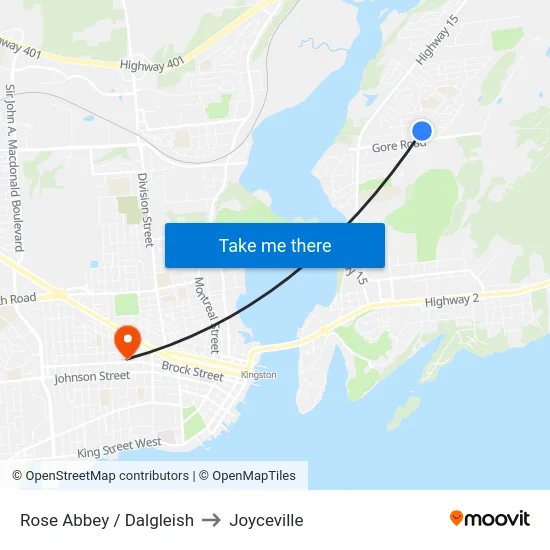 Rose Abbey / Dalgleish to Joyceville map