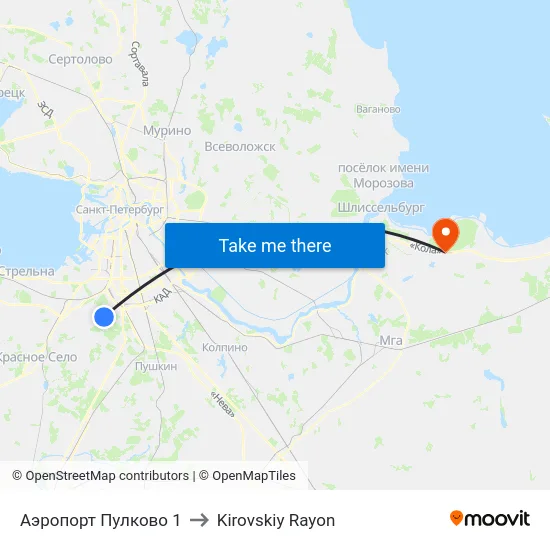 Аэропорт Пулково 1 to Kirovskiy Rayon map