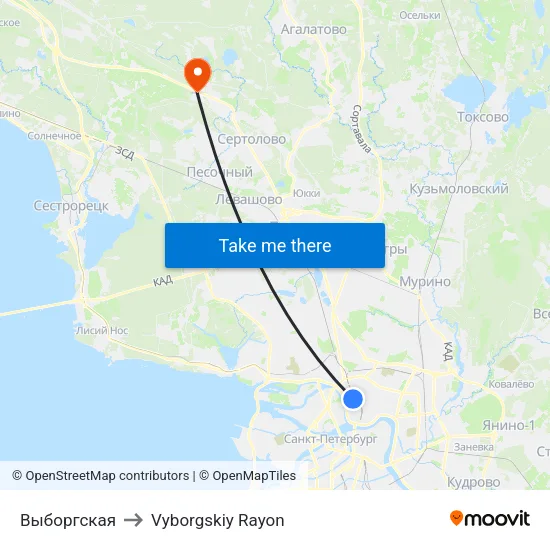 Выборгская to Vyborgskiy Rayon map