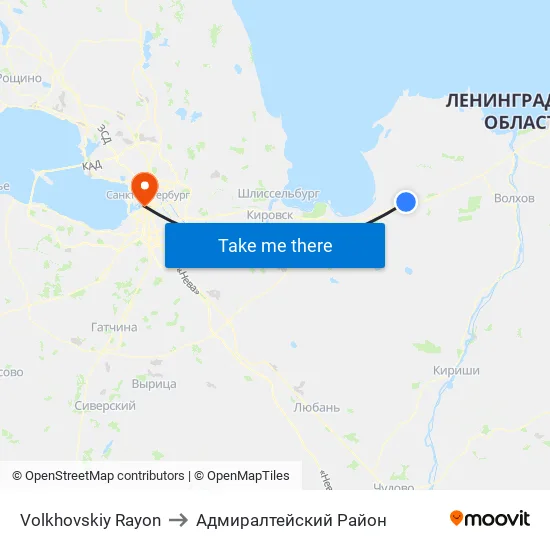 Volkhovskiy Rayon to Адмиралтейский Район map