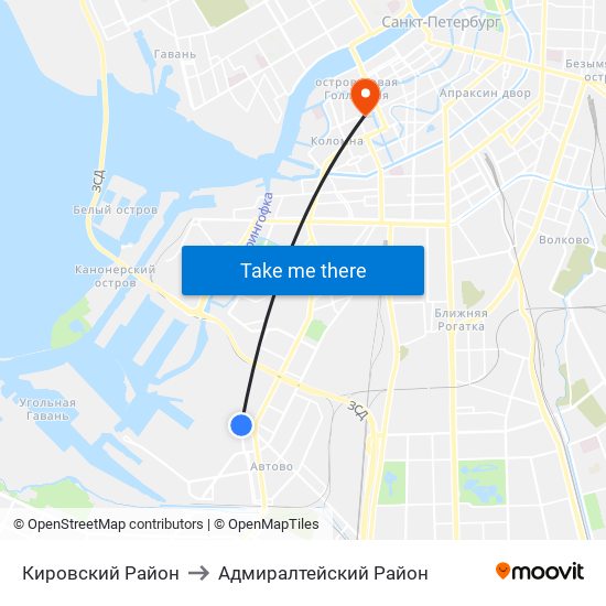 Кировский Район to Адмиралтейский Район map