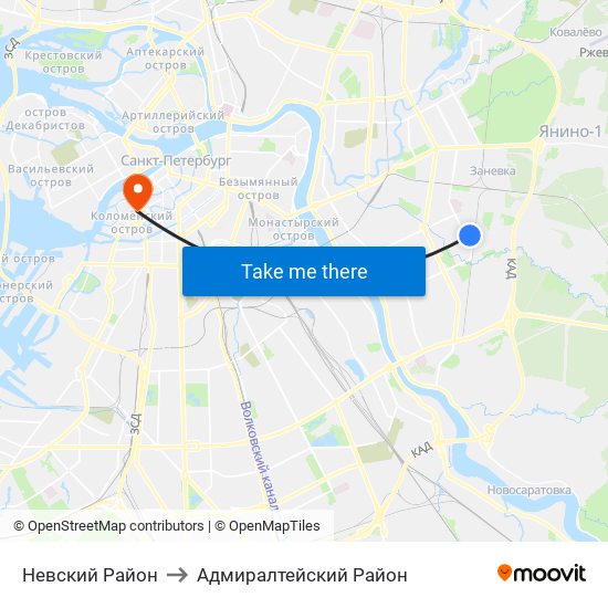 Невский Район to Адмиралтейский Район map