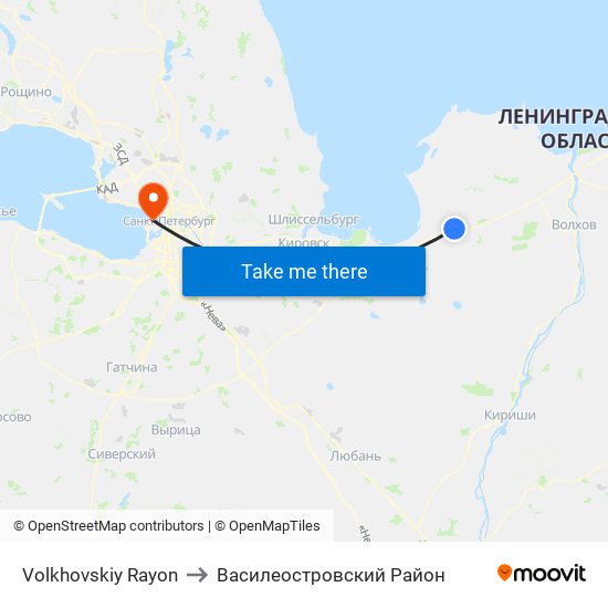 Volkhovskiy Rayon to Василеостровский Район map