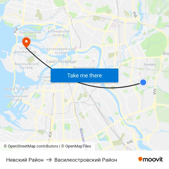 Невский Район to Василеостровский Район map