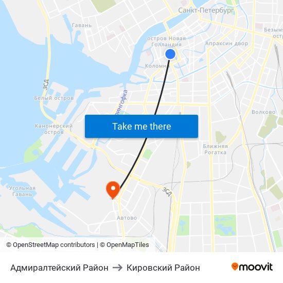 Адмиралтейский Район to Кировский Район map