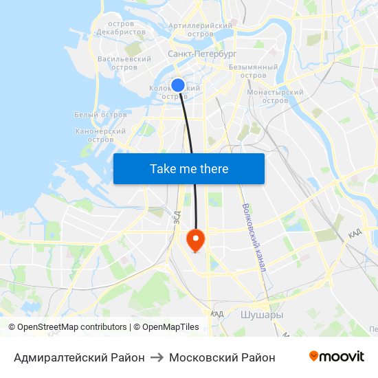 Адмиралтейский Район to Московский Район map