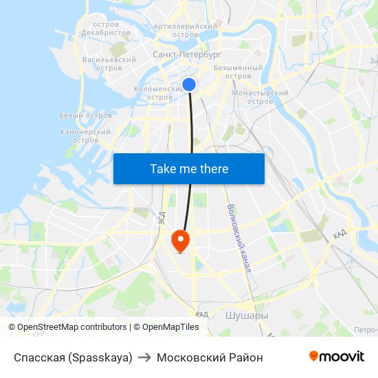 Спасская (Spasskaya) to Московский Район map
