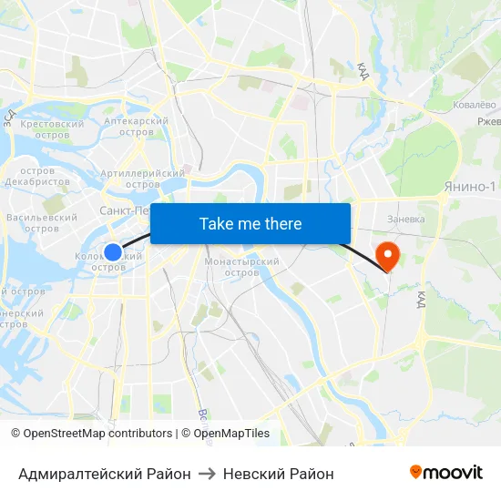 Адмиралтейский Район to Невский Район map