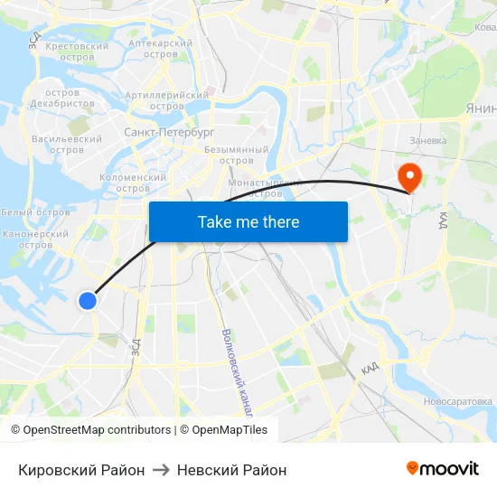 Кировский Район to Невский Район map