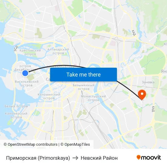 Приморская (Primorskaya) to Невский Район map