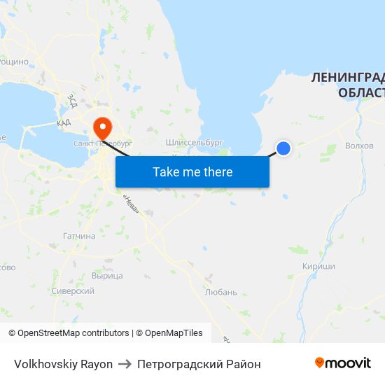 Volkhovskiy Rayon to Петроградский Район map